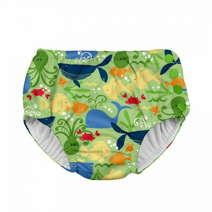 Lime Sealife 12 luni - Slip copii SPF 50+ refolosibil, cu capse Green Sprouts by iPlay