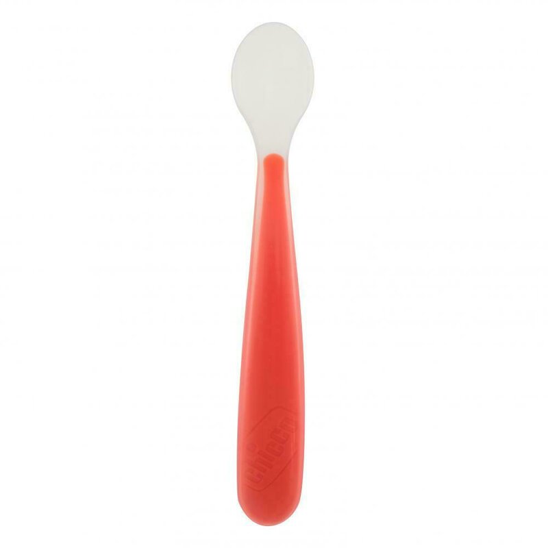 Chicco - lingurita silicon 6luni+, rosie