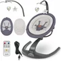 Balansoar si sezlong, Lionelo, Rina, 2 in 1, Electric, Cu rotire 360 °, Cu telecomanda si cablu USB, Cu 2 directii de balansare si 5 niveluri de viteza, Cu 12 melodii, Gri - 4