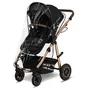 Carucior 2 in 1, Lionelo, Amber, Cadru aluminiu, Cu landou intarit si salteluta moale, Reversibil, Maner ajustabil, Huse pentru picioare, ploaie, Plasa de tantari, Geanta parinti, Pana la 22 kg, EN1888-1, EN1888-2, EN1466, Negru - 9