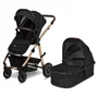 Carucior 2 in 1, Lionelo, Amber, Cadru aluminiu, Cu landou intarit si salteluta moale, Reversibil, Maner ajustabil, Huse pentru picioare, ploaie, Plasa de tantari, Geanta parinti, Pana la 22 kg, EN1888-1, EN1888-2, EN1466, Negru - 3