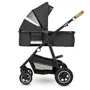 Carucior 3 in 1, Lionelo, Amber, Cadru aluminiu, Cu landou intarit si salteluta moale, Cu scoica auto testata ADAC, Reversibil, Cu accesorii, Geanta parinti, Pana la 22 kg, Gri Inchis - 11