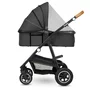 Carucior 3 in 1, Lionelo, Amber, Cadru aluminiu, Cu landou intarit si salteluta moale, Cu scoica auto testata ADAC, Reversibil, Cu accesorii, Geanta parinti, Pana la 22 kg, Gri Inchis - 16