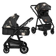Carucior 2 in 1, Lionelo, Amber, Editie limitata Lovin', Cadru aluminiu, Cu landou intarit si salteluta moale, Reversibil, Maner ajustabil, Huse pentru picioare, ploaie, Plasa de tantari, Geanta parinti, Pana la 22 kg, EN1888-1, EN1888-2, EN1466, Negru