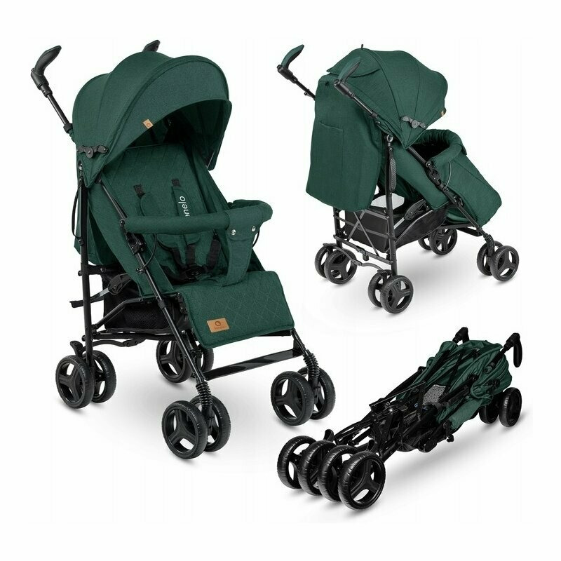 Lionelo - Carucior sport Irma, Cu husa de picioare, Cu plasa de tantari, Conform cu standardul european de securitate EN1888-1, Verde Inchis, Resigilat