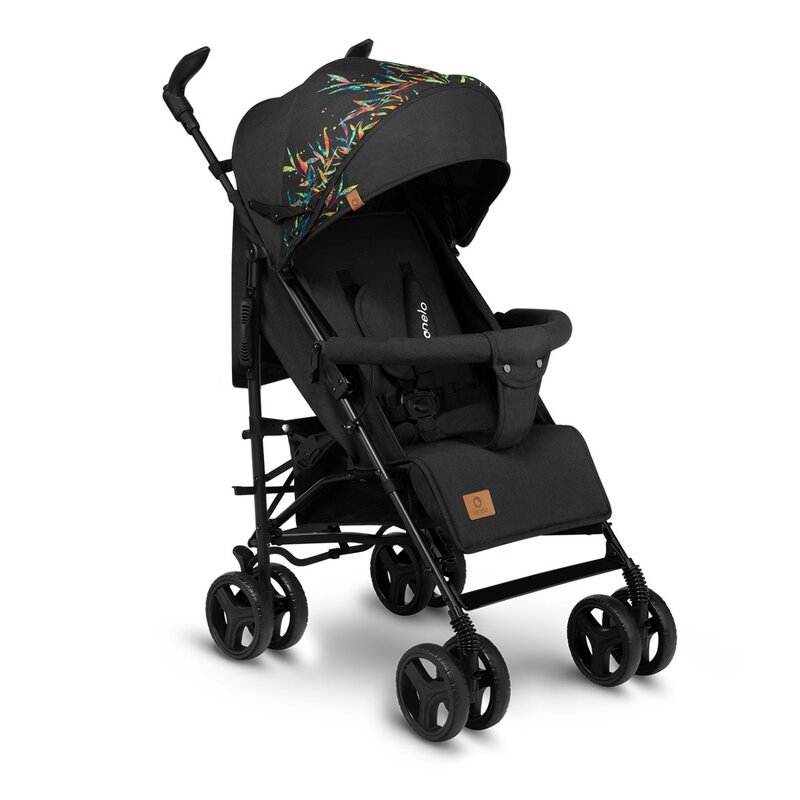 Carucior sport compact, Lionelo, Irma, Spatar reglabil in 4 pozitii, Suport picioare reglabil, Manere rotative, Pliere tip umbrela, 6- 36 luni, Pana la 15 kg, Conform cu EN1888-1:2018, Negru