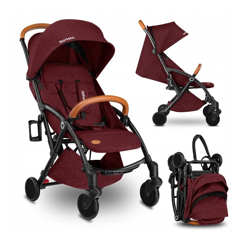 Lionelo - carucior sport julie, de la nastere, cu accesorii, cadru din aluminiu, 0-15 kg, rosu