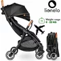 Carucior sport, Lionelo, Julie One, De la nastere, Greutate redusa, Cu accesorii, Cadru din aluminiu, 0-22 kg, Pliere compacta pentru avion, Conform cu standardele europene de securitate EN1888-1 si EN1888-2, Negru - 3