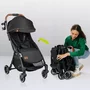 Carucior sport, Lionelo, Julie One, De la nastere, Greutate redusa, Cu accesorii, Cadru din aluminiu, 0-22 kg, Pliere compacta pentru avion, Conform cu standardele europene de securitate EN1888-1 si EN1888-2, Negru - 36