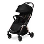 Carucior sport, Lionelo, Julie One, De la nastere, Greutate redusa, Cu accesorii, Cadru din aluminiu, 0-22 kg, Pliere compacta pentru avion, Conform cu standardele europene de securitate EN1888-1 si EN1888-2, Negru/Auriu - 5