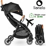 Carucior sport, Lionelo, Julie One, De la nastere, Greutate redusa, Cu accesorii, Cadru din aluminiu, 0-22 kg, Pliere compacta pentru avion, Conform cu standardele europene de securitate EN1888-1 si EN1888-2, Negru/Auriu - 4