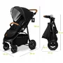 Carucior sport, Lionelo, Natt, De la nastere, Cu accesorii si capotina XXL reglabila, 0 - 22 kg, Conform cu standardele europene de securitate EN1888-1, EN1888-2, Negru Onyx - 26