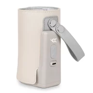 Incalzitor biberoane, Lionelo, ThermUp Go Plus, Portabil, Cu aspect elegant, Temperatura constanta pana la 24 h, Incarcare USB, Bej