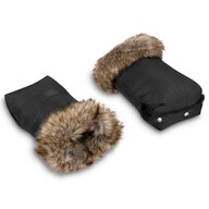 Manusi termice pentru carucior, Lionelo, Universale, Impermeabile, Interior din lana, Cu blana ecologica detasabila, Negru