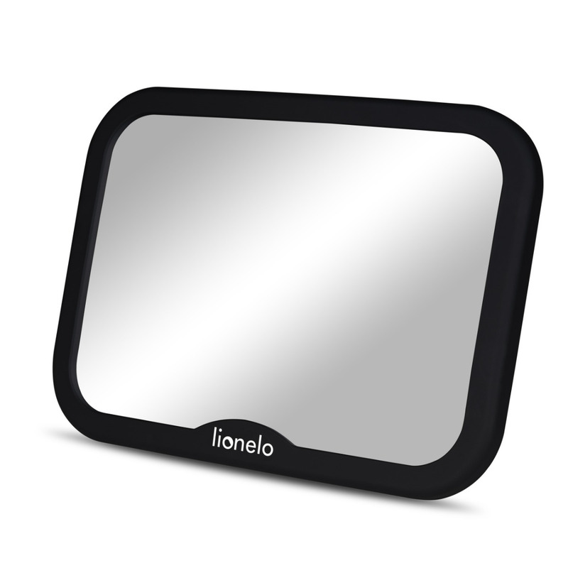 Oglinda auto retrovizoare, Lionelo, Sett, 25x18 cm, Rotire 360 grade, Universala, Black Carbon