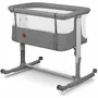 Patut co-sleeper, Lionelo, Aurora, Cu leganare si setare unghiulara, Pana la 9 kg, Gri - 6
