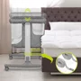 Patut co-sleeper, Lionelo, Aurora, Cu leganare si setare unghiulara, Pana la 9 kg, Gri - 35