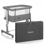 Patut co-sleeper, Lionelo, Aurora, Cu leganare si setare unghiulara, Pana la 9 kg, Gri - 37