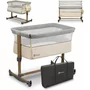 Patut co-sleeper, Lionelo, Leonie, Cu sistem de leganare, Cu setare unghiulara, Reglabil in 5 pozitii pe inaltime, Conform cu standardele europeane de securitate EN1130 si EN16890, Beige Sand - 3