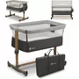 Patut co-sleeper, Lionelo, Leonie, Cu sistem de leganare, Cu setare unghiulara, Reglabil in 5 pozitii pe inaltime, Conform cu standardele europeane de securitate EN1130 si EN16890, Grey Stone - 3
