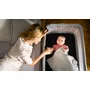 Patut co-sleeper, Lionelo, Leonie, Cu sistem de leganare, Cu setare unghiulara, Reglabil in 5 pozitii pe inaltime, Conform cu standardele europeane de securitate EN1130 si EN16890, Grey Stone - 27