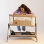 Patut co-sleeper, Lionelo, Luna, 2 in 1, Cu laterala culisanta, Cu setare unghiulara, Cu roti, Reglabil in 6 pozitii pe inaltime, Bej - 4
