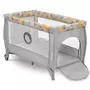 Patut pliant, Lionelo, Stefi Plus, Cu doua nivele, Cu intrare laterala cu fermoar, 2 roti, 120 x 60 cm, Conform cu standardul european de securitate EN 716, Roz/Galben - 1