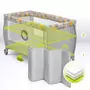 Patut pliant, Lionelo, Stefi Plus, Cu doua nivele, Cu intrare laterala cu fermoar, 2 roti, 120 x 60 cm, Conform cu standardul european de securitate EN 716, Roz/Galben - 11