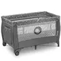 Patut pliant, Lionelo, Stefi Plus, Cu doua nivele, Cu intrare laterala cu fermoar, 2 roti, 120x60 cm, Conform cu standardul european de securitate EN 716, Gri - 11