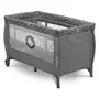 Patut pliant, Lionelo, Stefi Plus, Cu doua nivele, Cu intrare laterala cu fermoar, 2 roti, 120x60 cm, Conform cu standardul european de securitate EN 716, Gri - 7