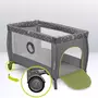 Patut pliant, Lionelo, Stefi Plus, Cu doua nivele, Cu intrare laterala cu fermoar, 2 roti, 120x60 cm, Conform cu standardul european de securitate EN 716, Gri - 19