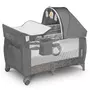 Patut pliant, Lionelo, Sven Plus, 120x60 cm, Cu doua nivele, Cu arcada jucarii, masuta de infasat, vibratii, melodii  conform cu standardele europeane de securitate EN716 si EN12221, Grey Scandi - 1