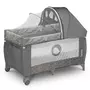 Patut pliant, Lionelo, Sven Plus, 120x60 cm, Cu doua nivele, Cu arcada jucarii, masuta de infasat, vibratii, melodii  conform cu standardele europeane de securitate EN716 si EN12221, Grey Scandi - 10