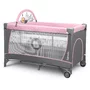 Patut pliant, Lionelo, Flower, Cu doua nivele, Cu arcada, Geanta transport, Masuta de infasat, Bara cu jucarii, Fereastra laterala, 120x60 cm, Conform cu standardele europeane de securitate EN 716 si EN12221, Roz - 6