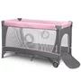 Patut pliant, Lionelo, Flower, Cu doua nivele, Cu arcada, Geanta transport, Masuta de infasat, Bara cu jucarii, Fereastra laterala, 120x60 cm, Conform cu standardele europeane de securitate EN 716 si EN12221, Roz - 8