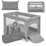 Patut pliant, Lionelo, Stefi, Cu un nivel, Cu intrare laterala cu fermoar, 2 roti, 120x60 cm, Conform cu standardul european de securitate EN 716, Grey - 5