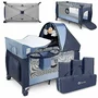Patut pliant, Lionelo, Sven Plus, 120x60 cm, Cu doua nivele, Cu arcada jucarii, masuta de infasat, vibratii, melodii, conform cu standardele europeane de securitate EN716 si EN12221, Blue Navy - 8