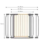 Poarta de siguranta, Lionelo, Truus Slim, Prin presiune, 105 cm, Conform cu standardul europeane de securitate EN1930, Gri/Natur - 18