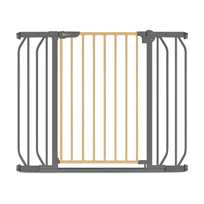 Poarta de siguranta, Lionelo, Truus Slim, Prin presiune, 105 cm, Conform cu standardul europeane de securitate EN1930, Gri/Natur
