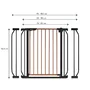 Poarta de siguranta, Lionelo, Truus Slim, Prin presiune, 105 cm, Conform cu standardul europeane de securitate EN1930, Negru/Natur - 18