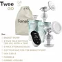 Pompa dubla de san, Lionelo, Electrica, Cu 9 nivele de aspiratie, 5 moduri de masaj, Afisaj LED, Imita suptul natural al copilului, Functionare pana la 90 min, Silentioasa, Fara BPA, Include 2 recipiente de 150 ml si 2 pungi, Cablu USB, Husa, Alb/Gri - 32