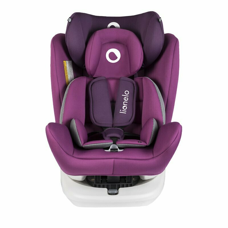 Lionelo - Scaun auto Bastiaan Pozitie de somn, Rotire 360 grade, 0-36 Kg, Cu Isofix si Centura Top Tether, Conform cu standardul european de securitate ECE R44/04, Violet, Resigilat