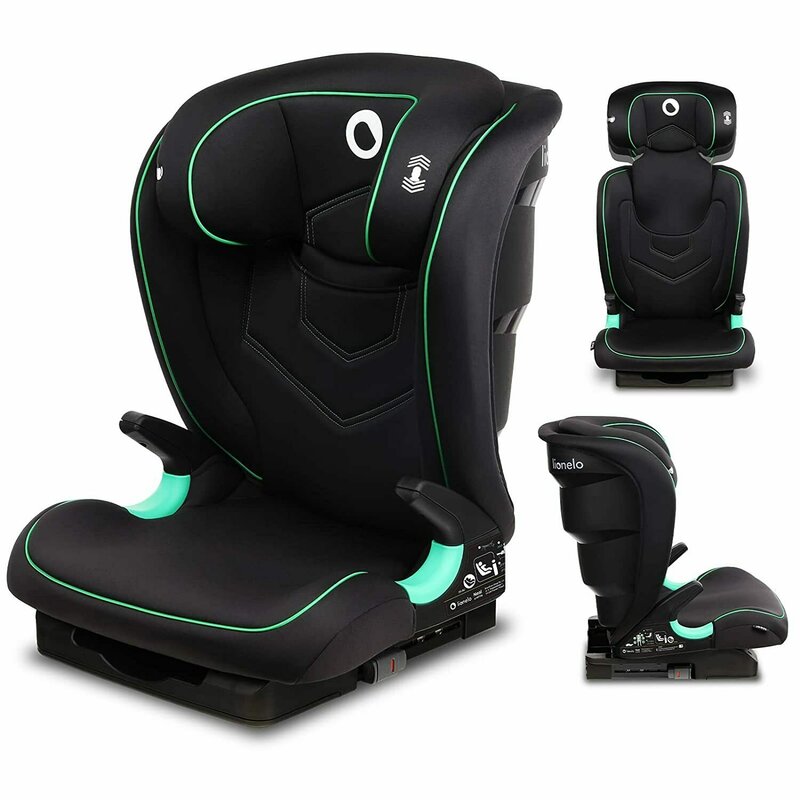Lionelo - scaun auto neal onix spatar reglabil, baza i-size, 15-36 kg, cu isofix, negru
