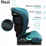 Scaun auto i-Size, Lionelo, Neal, Spatar reglabil in 3 pozitii, Tetiera in 14 pozitii, Suport sticla inclus, 15-36 Kg, 100-150 cm, Cu Isofix, Conform ECE R129, Verde - 23