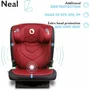 Scaun auto i-Size, Lionelo, Neal, Spatar reglabil in 3 pozitii, Tetiera in 14 pozitii, Suport sticla inclus, 15-36 Kg, 100-150 cm, Cu Isofix, Conform ECE R129, Rosu - 21