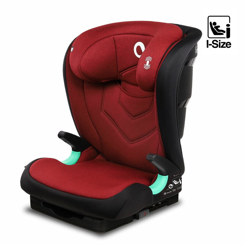 Scaun auto, Lionelo, Neal Burgundy, Spatar reglabil, Baza i-size, 15-36 Kg, cu Isofix, Conform cu standardul european de securitate ECE R129, Rosu