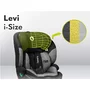 Scaun auto, Lionelo, Levi One i-Size, Universal, Instalare FWF, Cu tetiera reglabila in 10 pozitii, Cu spatar detasabil, 76-150 cm, Conform cu R129, Gri - 14