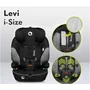 Scaun auto, Lionelo, Levi One i-Size, Universal, Instalare FWF, Cu tetiera reglabila in 10 pozitii, Cu spatar detasabil, 76-150 cm, Conform cu R129, Gri - 18