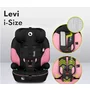 Scaun auto, Lionelo, Levi One i-Size, Universal, Instalare FWF, Cu tetiera reglabila in 10 pozitii, Cu spatar detasabil, 76-150 cm, Conform cu R129, Roz - 15