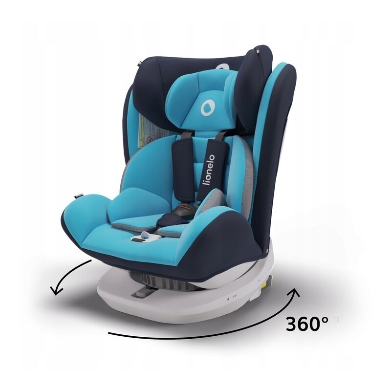 Lionelo - Scaun auto Bastiaan Pozitie de somn, Rotire 360 grade, 0-36 Kg, cu Isofix, Albastru